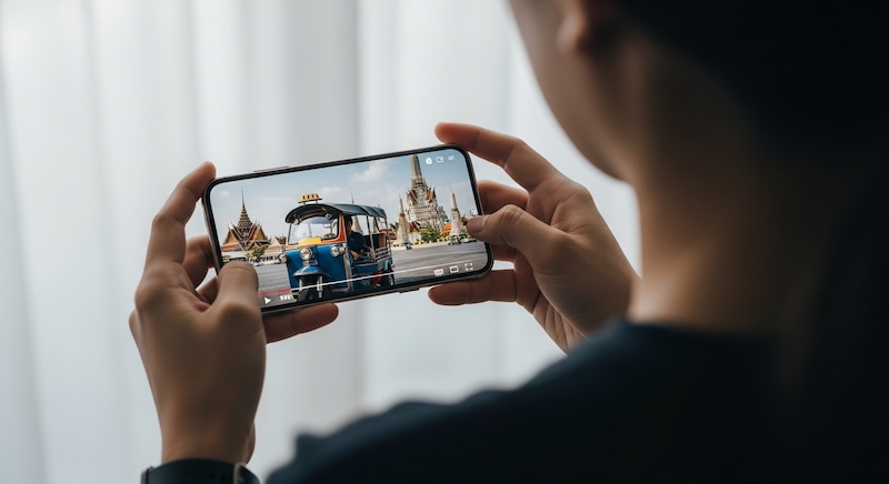 タイからスマホでVPN使って動画を見ている様子
