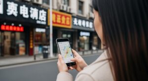 中国でおすすめVPNを使ってGoogleマップを見ている様子