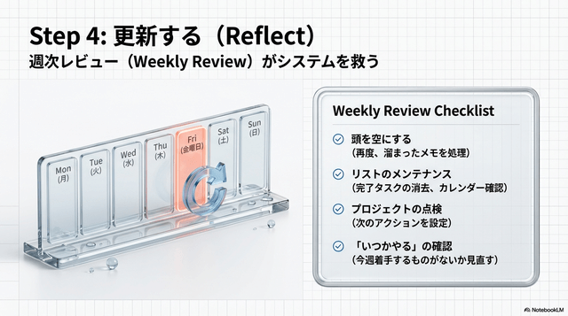 GTDタスク管理ステップ 更新する(レビュー・Reflect)