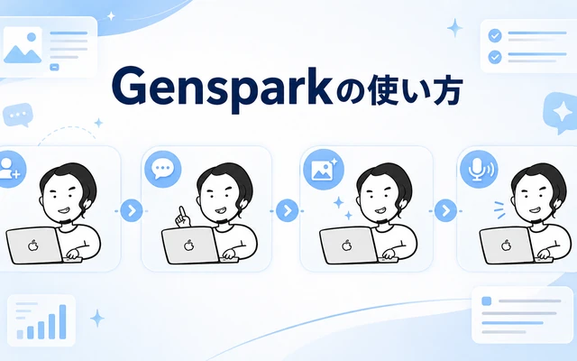 Genspark AIの基本的な使い方を解説するイメージ画像